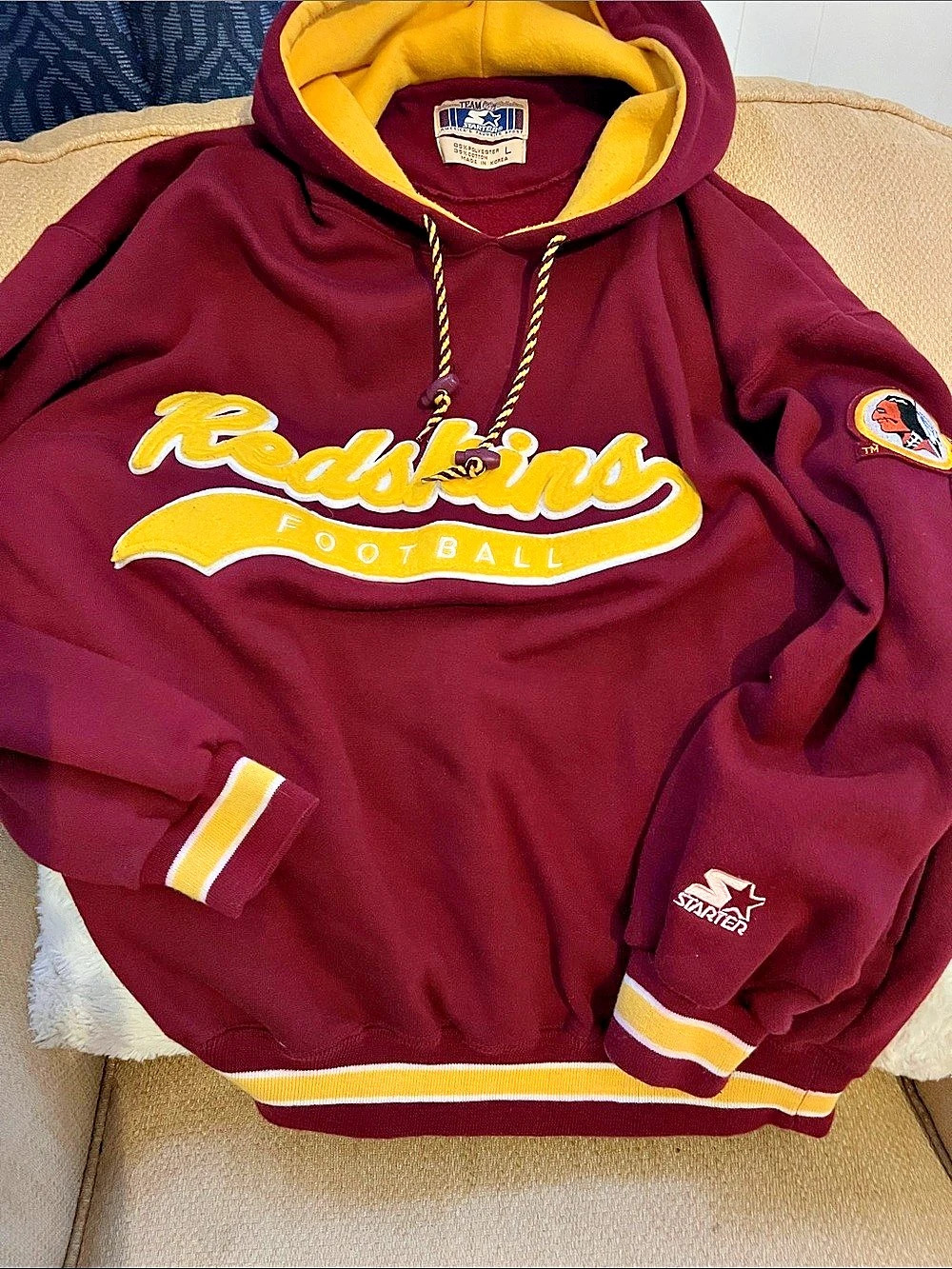 Starter Vintage NFL Washington Redskins Starter Hoodie Red & Yellow